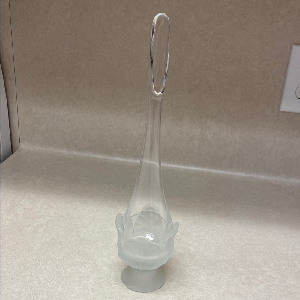 Vintage cabbage leaf swung vase mid-century 13 1/2 inches tall